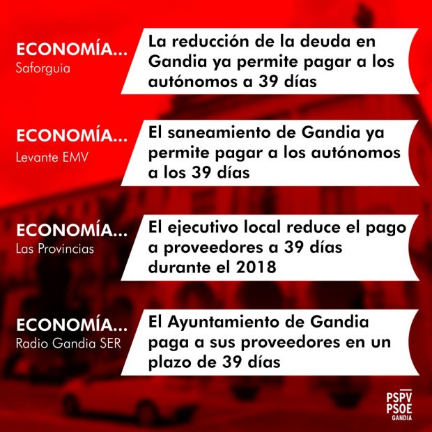 pago proveedores gandia PSPV PSOE